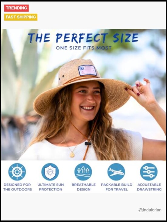Packable Stone-Washed Straw Lifeguard Hat for Summer Sun Protection main image 5